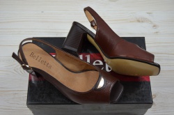 Босоножки женские Beletta 0412 коричневые кожа каблук