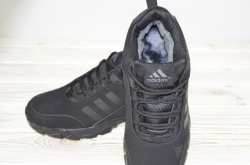 Кросівки чоловічі Adidas 06-29-06 (репліка) чорні екошкіра