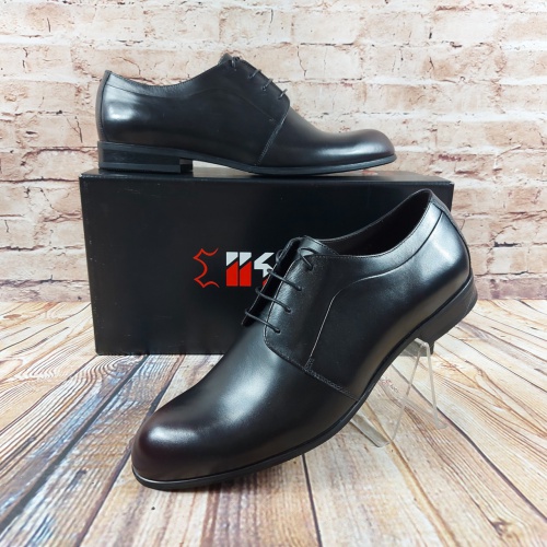 Туфли мужские IKOS 060-6 чёрные кожа на шнурках