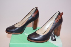 Туфлі жіночі Flona 10-1-1 чорні шкіра на підборах розміри 35,39