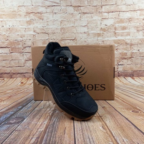 Черевики чоловічі Swin Shoes 10022 зима чорні еконубук, останній 42 розмір