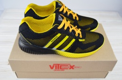 Кросівки чоловічі Vitex 10105 чорно-жовті текстиль