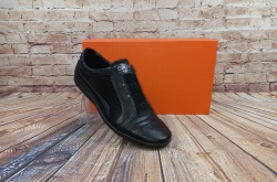 Туфлы мужские чёрные экокожа FORRA 10166, последний 42 размер