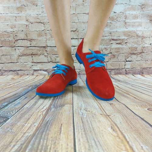 Туфлі жіночі Artos 1017-1 червоні замша низький хід