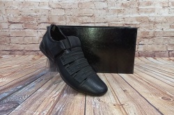 Туфлі чоловічі чорні екошкіра FORRA 10170-В, останній 40 розмір