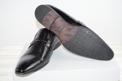 Туфли мужские Tezoro 11034 чёрные кожа на резинках, последний 45 размер