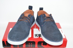 Туфлі-мокасини чоловічі Konors1135-1-4-49 сині нубук, отсанній 41 розмір