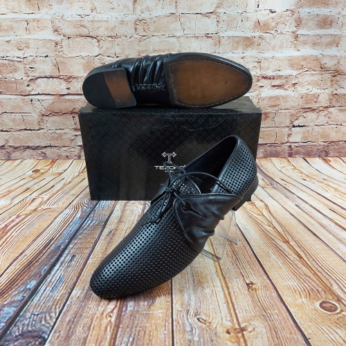 Туфлі чоловічі чорні шкіра Tezoro 12059, останній 40 розмір