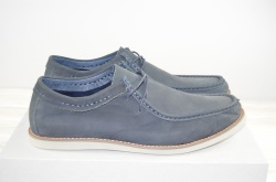 Туфлі чоловічі Miratti 1257-603 сині нубук на шнурках (останній 40 розмір)