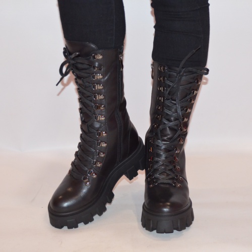 Ботинки женкие зимние Fereski1273-23 размеры 37,38 чёрные кожаные
