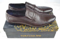 Туфлі чоловічі Fortuno 13057 коричневі шкіра на гумках