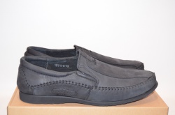 Туфли мужские Patriot 130718 чёрные нубук на резинках (последний 43 размер)