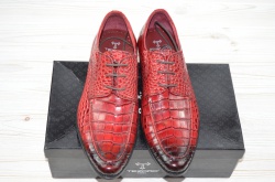 Туфлі чоловічі Tezoro 14020 червоні шкіра на шнурках (останній 42 розмір)