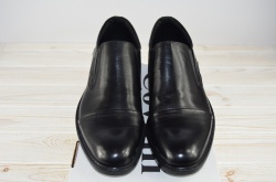 Туфлі чоловічі Covalli 15-72 чорні шкіра на гумках (останній 45 розмір)