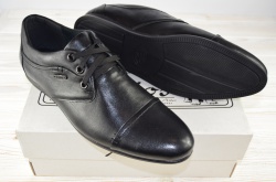 Туфли мужские Artos 154-1 чёрные кожа на шнурках (последний 45 размер)