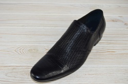 Туфли мужские Vito Rossi 16-434 чёрные кожа на резинках (последний 44 размер)