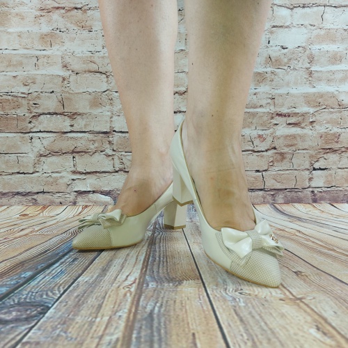 Туфлі жіночі бежеві шкіра Polann1687останній 35 розмір