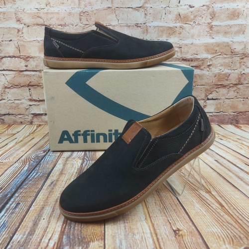 Туфлі чоловічі Affinity 1727-21 чорні нубук на гумках