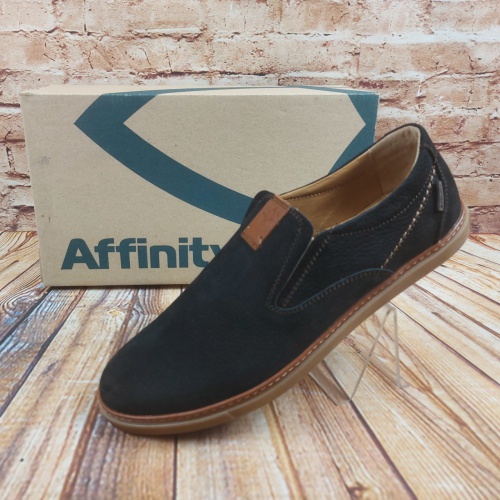 Туфлі чоловічі Affinity 1727-21 чорні нубук на гумках
