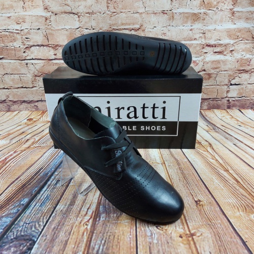 Туфлі чоловічі Miratti 18206-9 чорні шкіра, останній 43 розмір