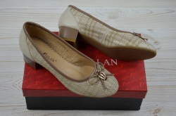 Туфлі жіночі Mea Ballan 189-01 бежеві шкіра низький хід (останній 41 розмір)