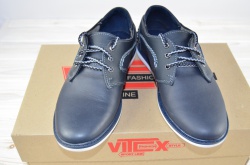 Туфли подростковые Vitex 2106 синие кожа на шнурках