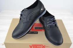 Туфлі підліткові Vitex 2107 чорні шкіра на шнурках