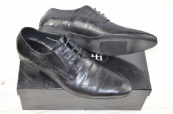 Туфлі чоловічі Miratti 2158-20-053 чорні шкіра на шнурках