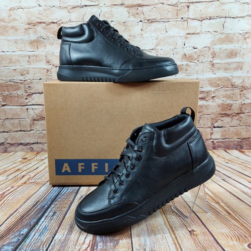 Ботинки мужские чёрные зима кожа Affinity 2240-215, последний 42 размер