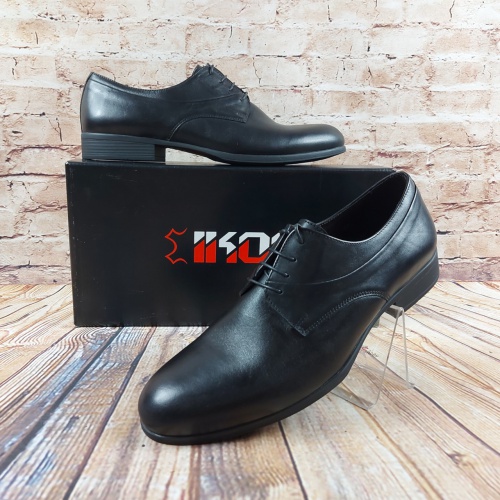 Туфли мужские Ikos2242-1 чёрные кожа на шнурках