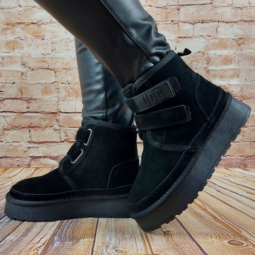 Ботинки женские HENGLI 2303-1 чёрные замша