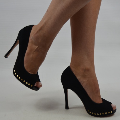 Туфлі жіночі Marco Pinotti 2615-518-1 чорні замша каблук-шпилька