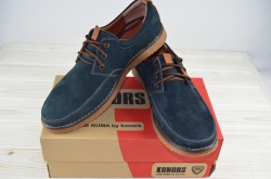Туфлі чоловічі Konors 265-3-49 сині нубук на шнурках (останній 45 розмір)