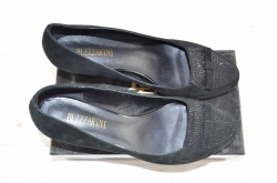 Туфли женские Blizzarini 3189-801-2 чёрные замша каблук размеры 42,43