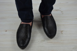 Туфли-мокасины мужские Belvas 327-1 чёрные кожа
