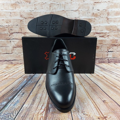 Туфлі чоловічі Ikos 3386-1 чорні шкіра на шнурках