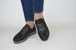 Туфли-мокасины женские Mariani 451-1-107-20 чёрные кожа (последний 38 размер)