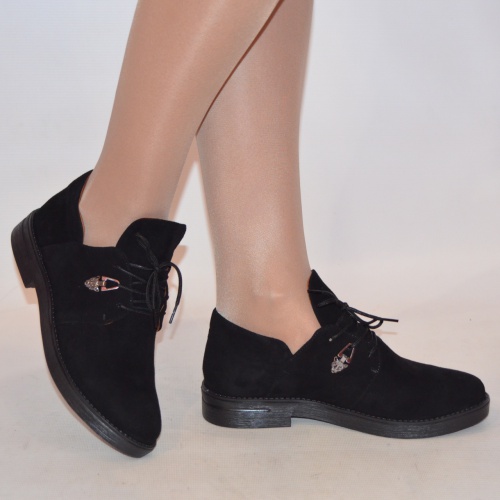 Туфли женские ILONA 457-661 чёрные замшевые