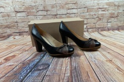 Туфлі жіночі чорні каблук шкіряні  BIG ROPE 5058, останній 36 розмір