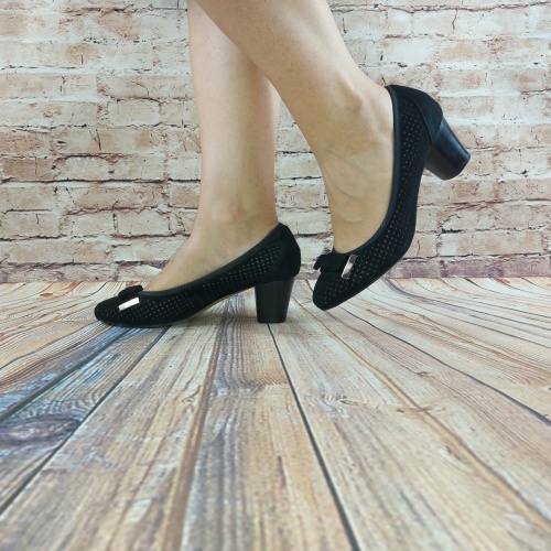 Туфли женские чёрные замша Blizzarini 506-5-601, последний 37 размер