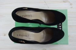 Туфли женские Flona 5207-90 чёрные замша каблук (последний 37 размер)