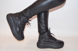 Ботинки женские зимние BV 59-01 чёрные кожаные