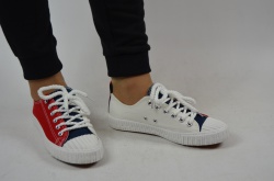 Кросівки кеди підліткові унісекс Comfort-baby 6-31 біло-червоні текстиль