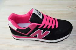 Кросівки жіночі New Balance 6012-1 чорно-рожеві ПВХ + текстиль