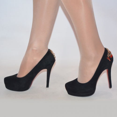 Туфлі жіночі Blizzarini 6079-221 чорні замша каблук-шпилька (останній 37 розмір)