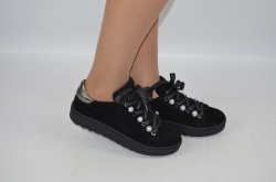 Туфлі жіночі Eclipse 626-8 чорні замша на платформі розміри 36,38