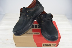 Туфлі чоловічі Konors 641-04-19 чорні нубук на шнурках