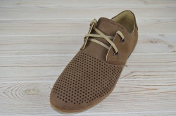 Туфлі чоловічі Konors 650-1-3-01 бежеві нубук на шнурках, останній розмір 40