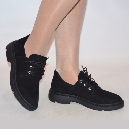 Туфли женские ILONA 664-198 чёрные замшевые, размеры 37,39