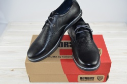 Туфлі чоловічі Konors 669-7-1 чорні шкіра (останній 45 розмір)
